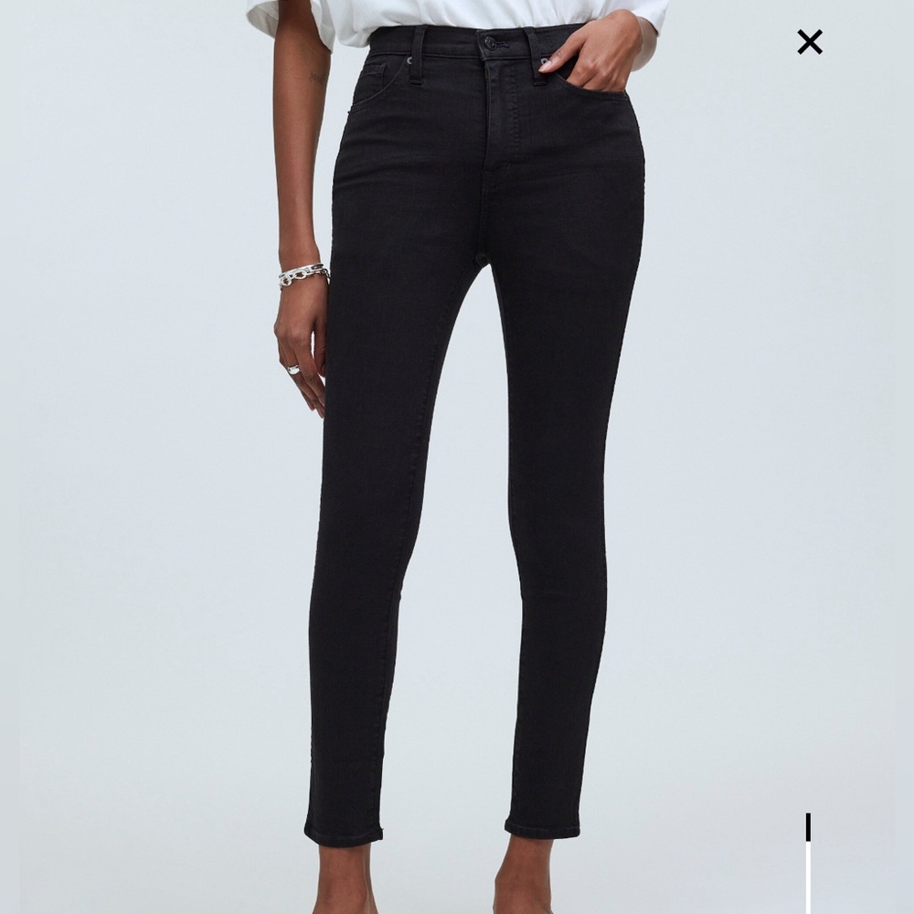 Madewell 10" High-Rise Black Skinny Jeans, Size 26